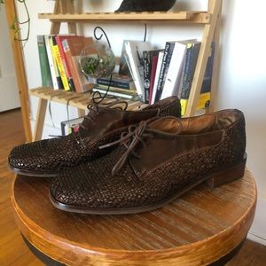 vintage italian sesto meucci basket weave loafers